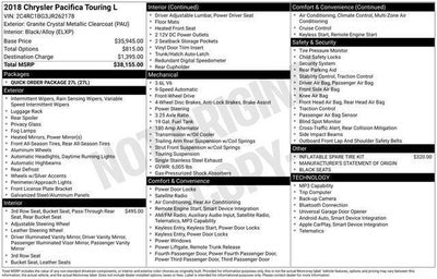 2018 Chrysler Pacifica Touring L