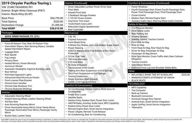 2019 Chrysler Pacifica Touring L