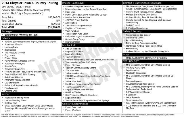 2014 Chrysler Town & Country Touring