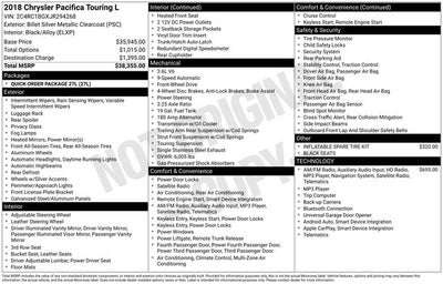2018 Chrysler Pacifica Touring L