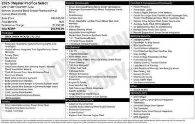 2026 Chrysler Pacifica PACIFICA SELECT