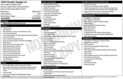 2023 Chrysler Voyager LX