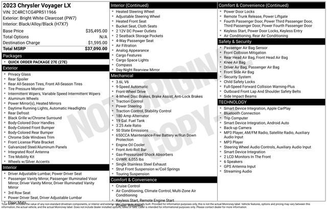 2023 Chrysler Voyager LX