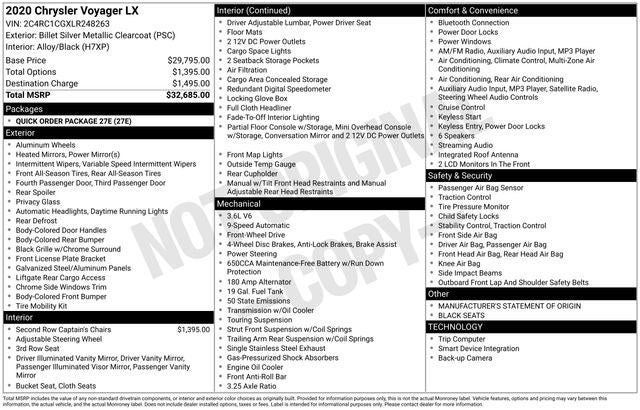 2020 Chrysler Voyager LX