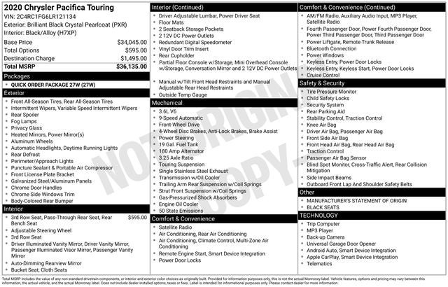 2020 Chrysler Pacifica Touring