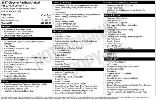 2027 Chrysler Pacifica PACIFICA LIMITED