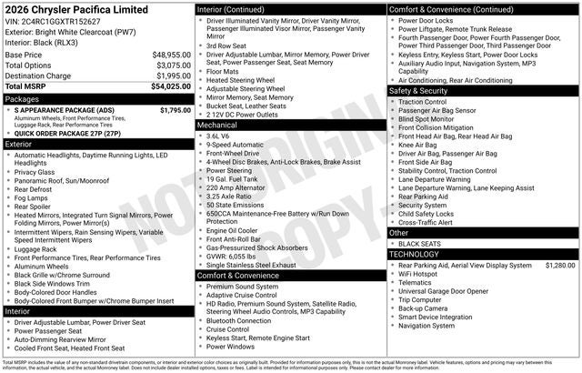 2026 Chrysler Pacifica PACIFICA LIMITED