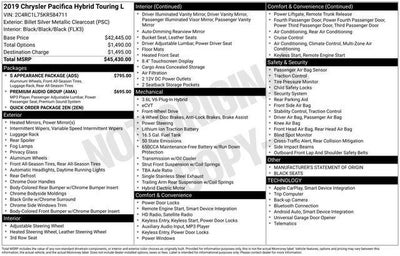 2019 Chrysler Pacifica Hybrid Touring L