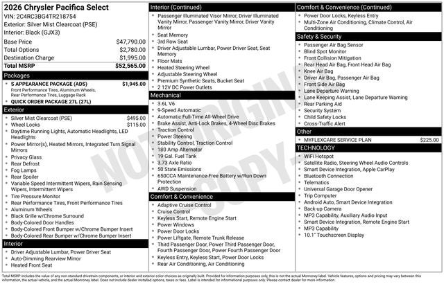 2026 Chrysler Pacifica PACIFICA SELECT AWD