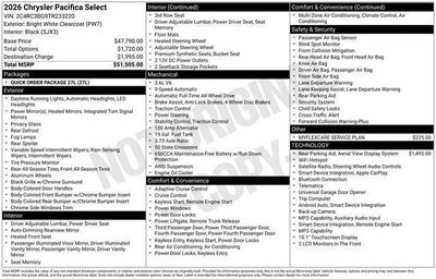 2026 Chrysler Pacifica PACIFICA SELECT AWD