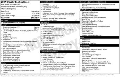 2027 Chrysler Pacifica PACIFICA SELECT AWD