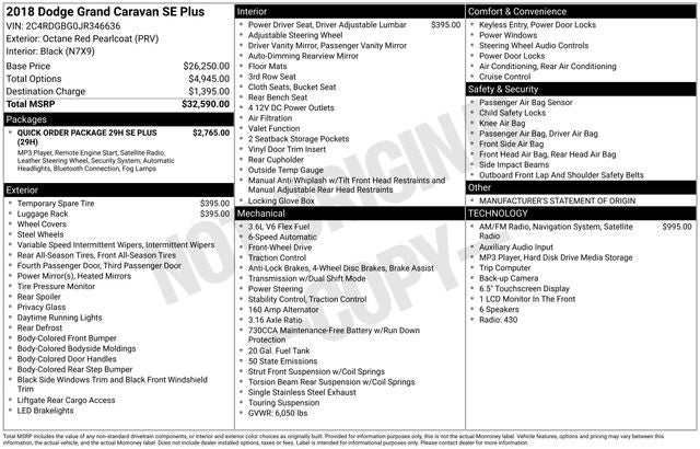 2018 Dodge Grand Caravan SE Plus