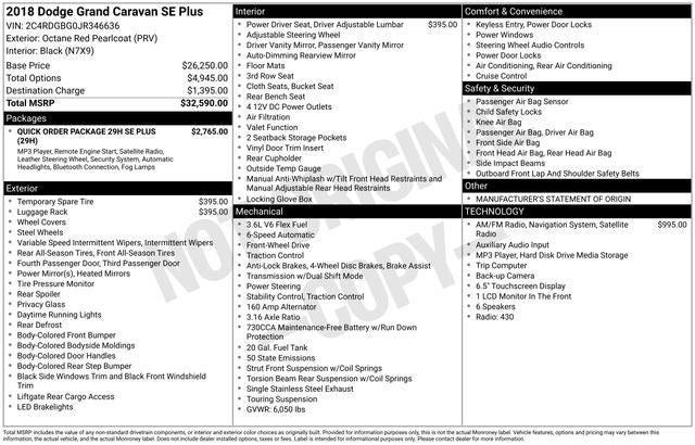 2018 Dodge Grand Caravan SE Plus