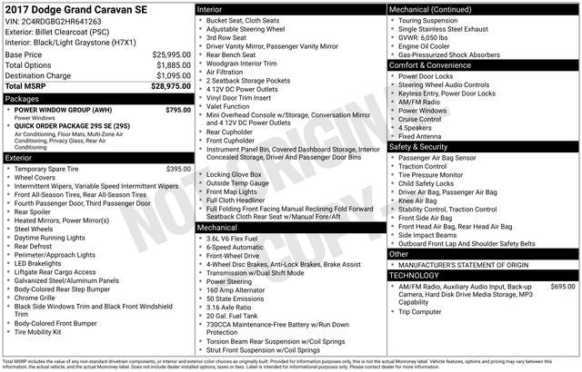 2017 Dodge Grand Caravan SE