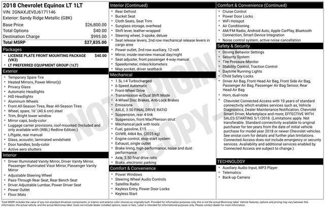 2018 Chevrolet Equinox LT