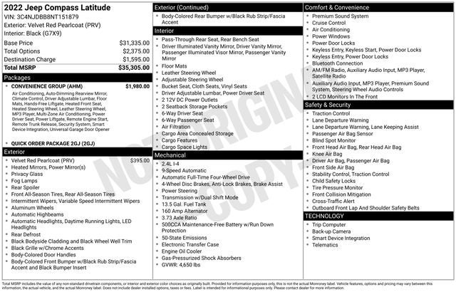 2022 Jeep Compass Latitude 4x4