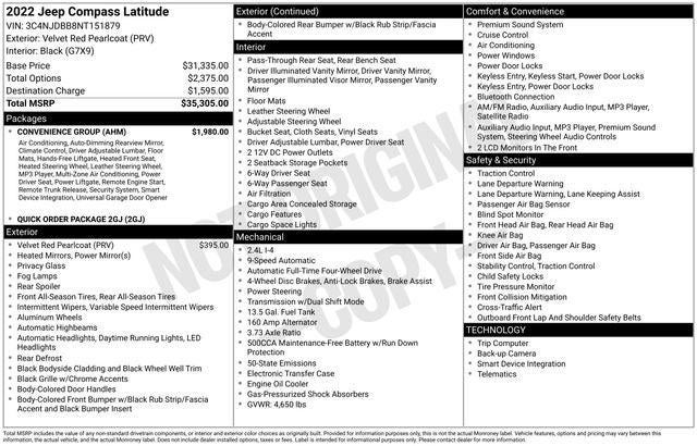 2022 Jeep Compass Latitude 4x4