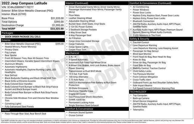 2022 Jeep Compass Latitude 4x4