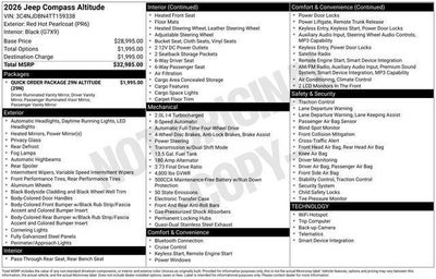 2026 Jeep Compass COMPASS LATITUDE ALTITUDE 4X4