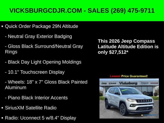 2026 Jeep Compass COMPASS LATITUDE ALTITUDE 4X4