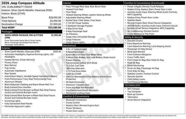 2026 Jeep Compass COMPASS LATITUDE ALTITUDE 4X4