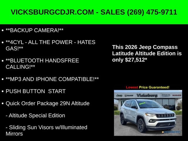 2026 Jeep Compass COMPASS LATITUDE ALTITUDE 4X4