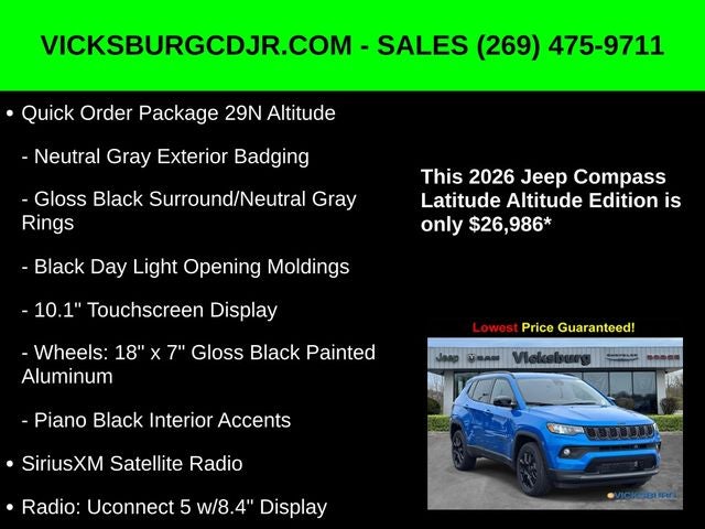 2026 Jeep Compass COMPASS LATITUDE ALTITUDE 4X4