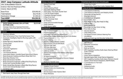 2027 Jeep Compass COMPASS LATITUDE ALTITUDE 4X4
