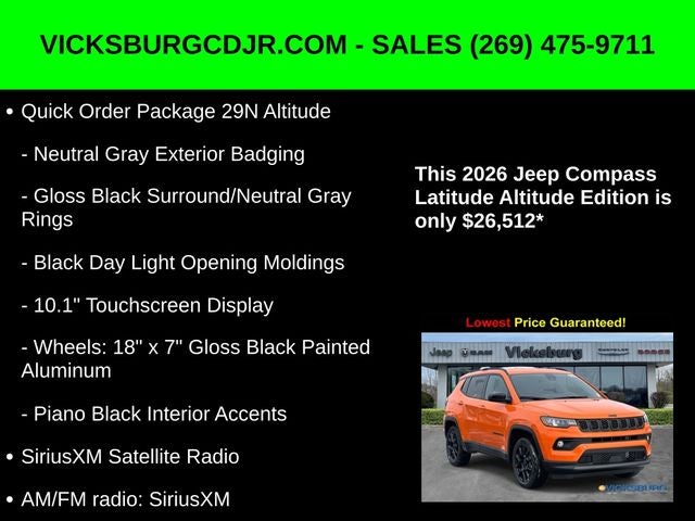 2026 Jeep Compass COMPASS LATITUDE ALTITUDE 4X4