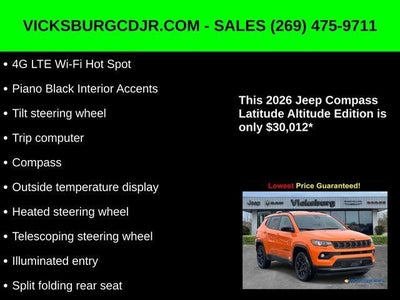 2026 Jeep Compass COMPASS LATITUDE ALTITUDE 4X4