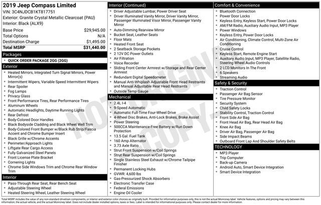 2019 Jeep Compass Limited 4x4