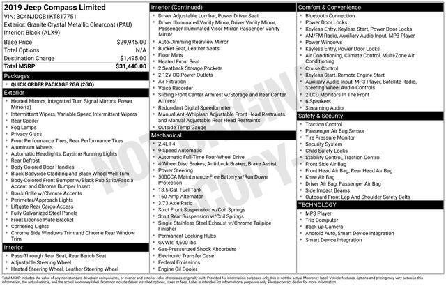 2019 Jeep Compass Limited 4x4