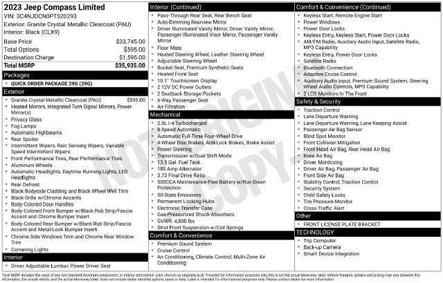 2023 Jeep Compass Limited 4x4
