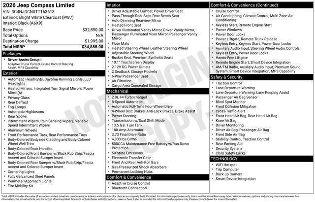 2026 Jeep Compass COMPASS LIMITED ALTITUDE 4X4