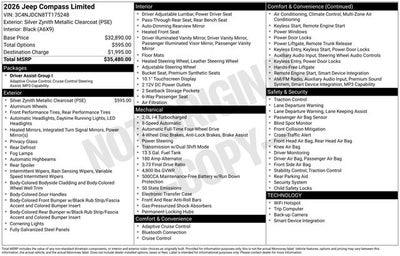 2026 Jeep Compass COMPASS LIMITED 4X4