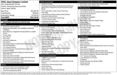 2026 Jeep Compass COMPASS LIMITED 4X4
