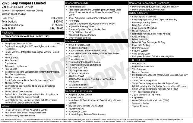 2026 Jeep Compass COMPASS LIMITED 4X4