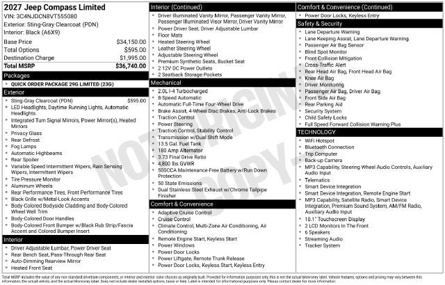2027 Jeep Compass COMPASS LIMITED 4X4