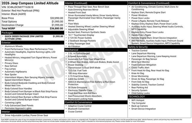 2026 Jeep Compass COMPASS LIMITED ALTITUDE 4X4