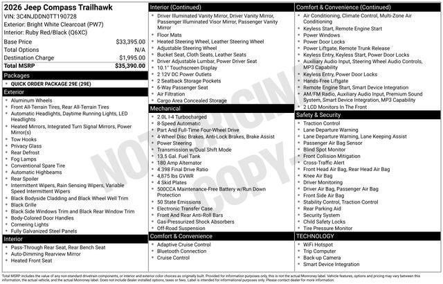 2026 Jeep Compass COMPASS TRAILHAWK 4X4