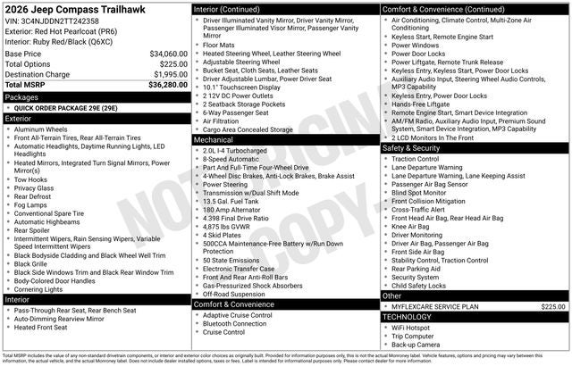 2026 Jeep Compass COMPASS TRAILHAWK 4X4