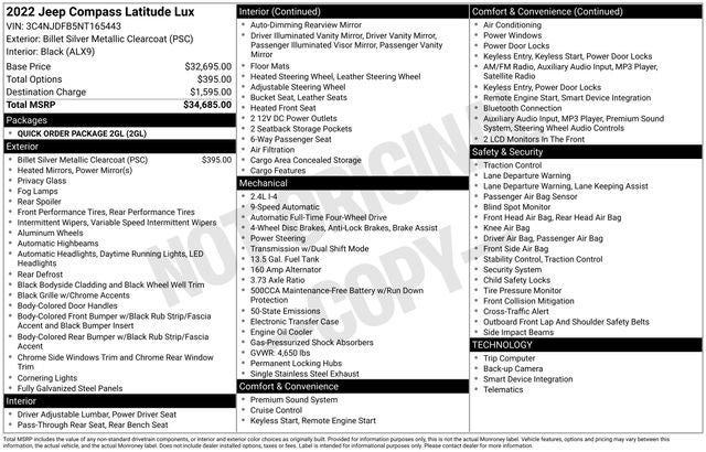 2022 Jeep Compass Latitude Lux 4x4