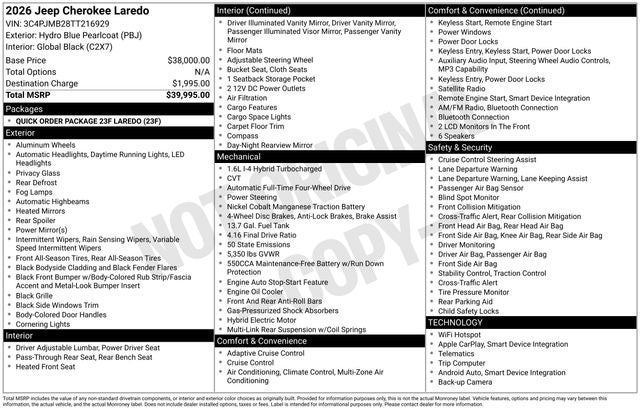 2026 Jeep Cherokee CHEROKEE LAREDO 4X4