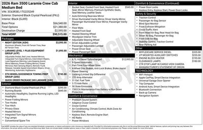 2026 RAM Ram 3500 RAM 3500 LARAMIE CREW CAB 4X4 6'4' BOX