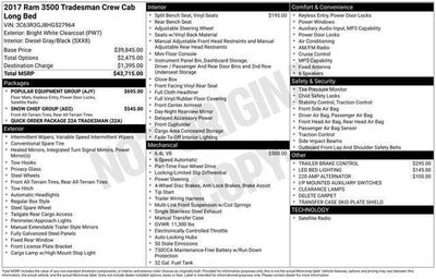 2017 RAM 3500 Tradesman Crew Cab 4x4 8' Box