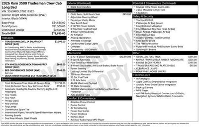 2026 RAM Ram 3500 RAM 3500 TRADESMAN CREW CAB 4X4 8' BOX