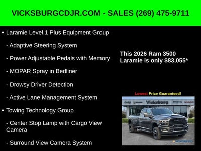 2026 RAM Ram 3500 RAM 3500 LARAMIE CREW CAB 4X4 8' BOX