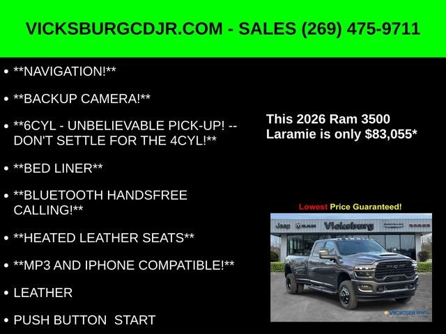 2026 RAM Ram 3500 RAM 3500 LARAMIE CREW CAB 4X4 8' BOX