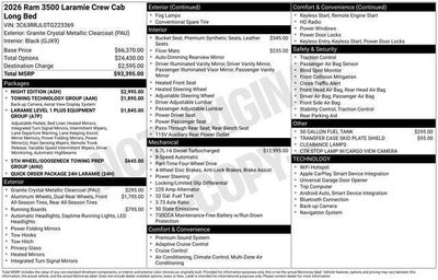 2026 RAM Ram 3500 RAM 3500 LARAMIE CREW CAB 4X4 8' BOX