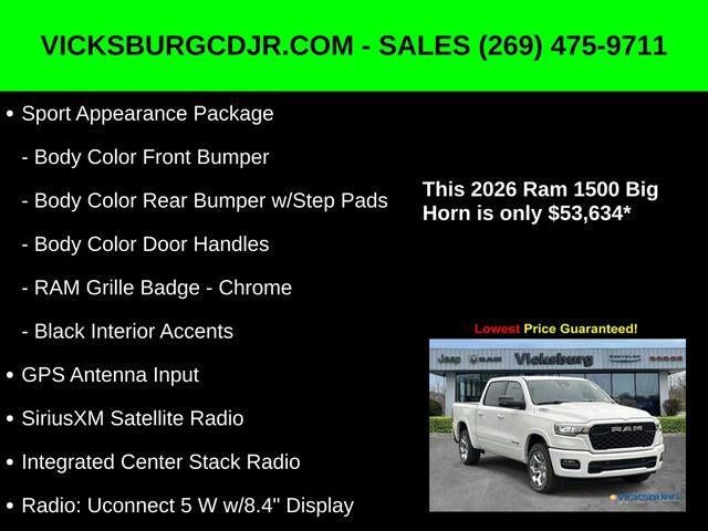 2026 RAM Ram 1500 RAM 1500 BIG HORN CREW CAB 4X4 5'7' BOX